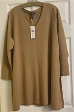 NWT 258 Eileen Fisher Honey Merino Wool V-Neck Tunic 1X