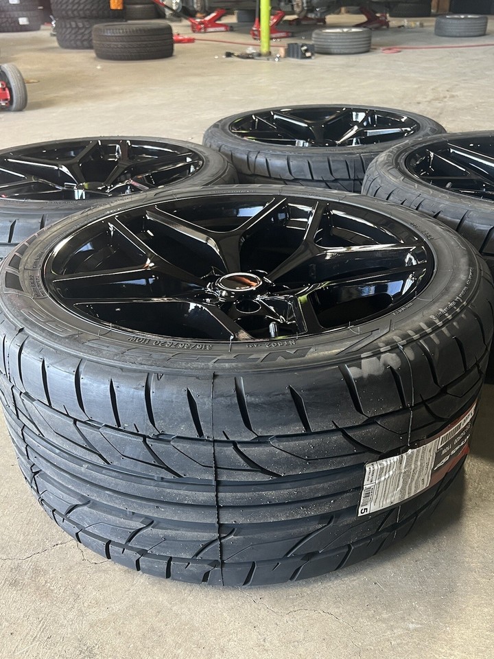 20x9 20x10 GLOSS BLACK CAMARO WHEELS RIMS NITTO TIRES Z28 ZL1 SS RS