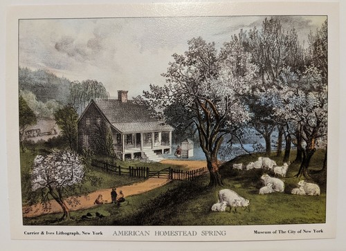 CURRIER & IVES Lot of 4 NOS Lithograph 4 Four Seasons New York Museum 5 x 7 - Picture 7 of 7