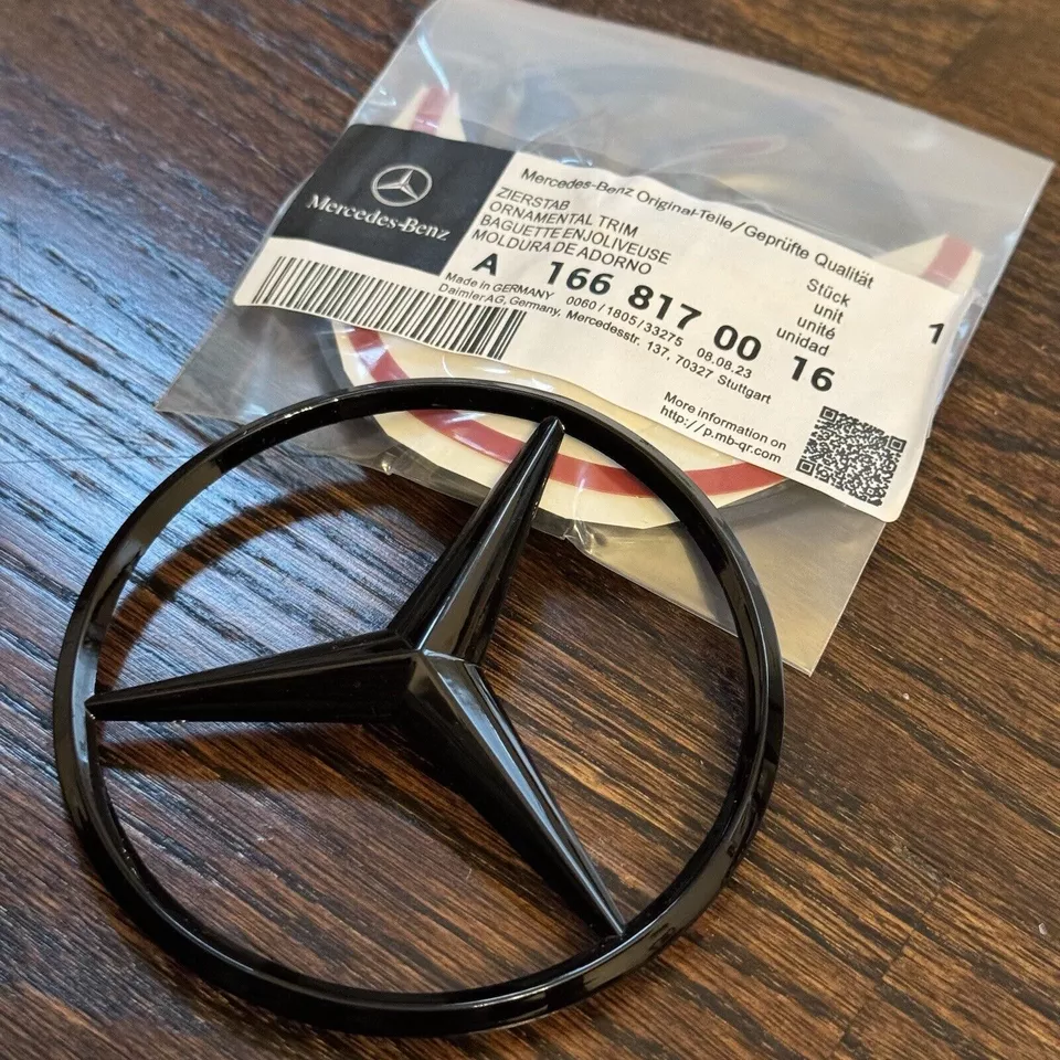 Insignia de tapa de maletero trasero emblema estrella negro brillante amg gle350 para SUV Mercedes W166 Foto 4 de 4