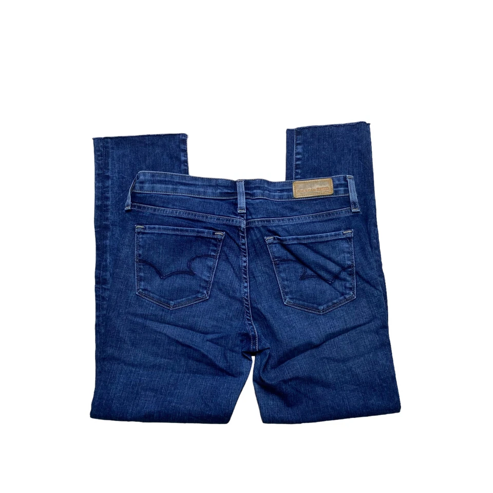Pantalones de mezclilla rectos ajustados Big Star Brigette para mujer talla 28P dobladillo crudo lavado medio Foto 3 de 4