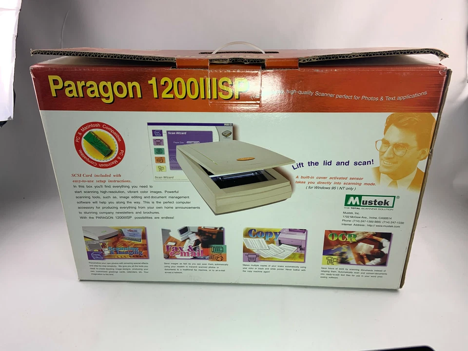 Mustek Paragon 1200 III SP 36-Bit Flatbed Scanner Vintage - Image 4 of 4