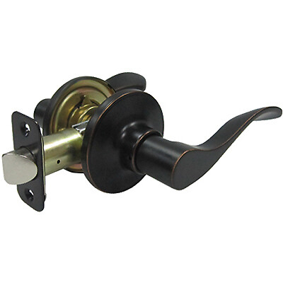 TruGuard LB6X703B Reversible Bergamo Wave Lever Passage Lockset, Aged Bronze -
