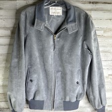 Vintage Jeffrey Banks For Lakeland Ultra Suede Jacket Sz 42 Gray Union Made USA
