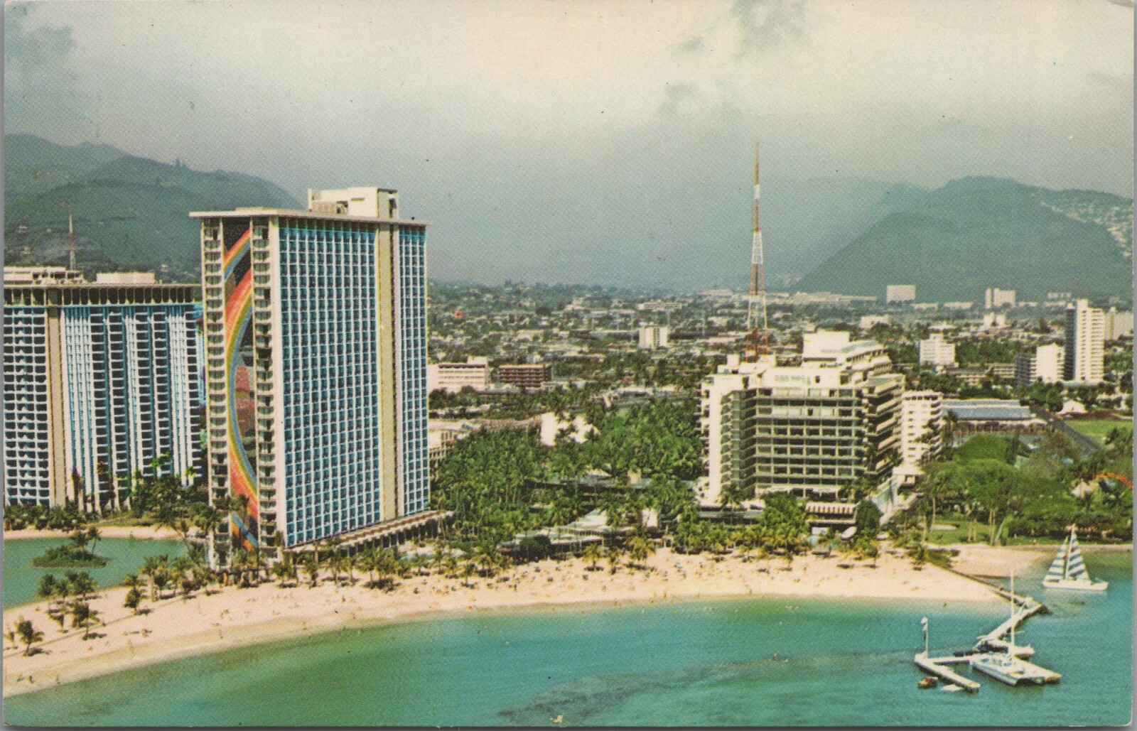 Waikiki Hawaii Hilton Hawaii Village Aerial Vintage Promo Postcard -  Unposted | eBay