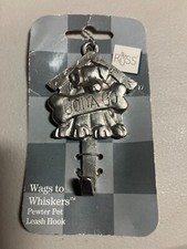RUSS - "Wags To Whiskers" -- Pewter Dog Leash Storage Hanger NEW Old Stock