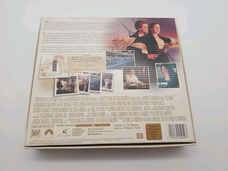 Titanic Fan Edition VHS 187 Minuten FSK 12 Filmstreifen Karten - Bild 2 von 4