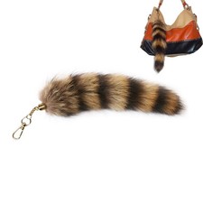 Fluffy Sunny Foxs Tail Keychain Handbag Accessory Key Chain Ring Hook Tassels
