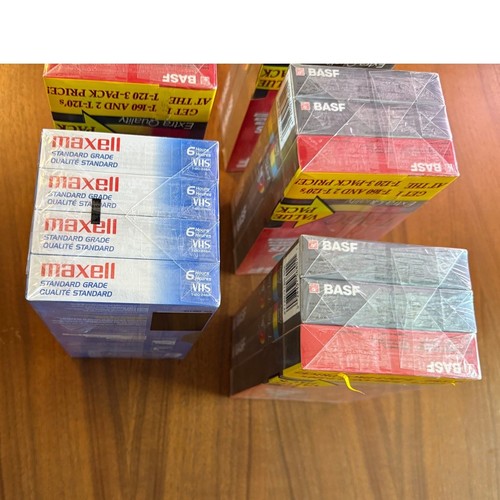 16 New Sealed BASF MAXELL T-120 6-Hour VHS Blank Video Cassette Tapes - Imagen 5 de 7