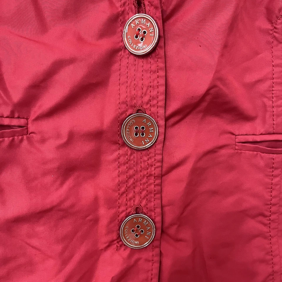 Blazer Armani Collezioni Mujer 8 Rojo 3 Botones Chaqueta Muesca Solapa Ligero Foto 3 de 4