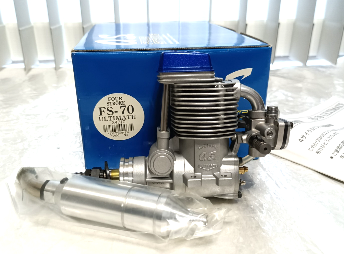 O.S. ENGINE FS-70 ULTIMATE 4ストローク中古品 O.S. FS-70 ULTIMATE Four Stroke Airplane Engine w/ PD-07 Pump