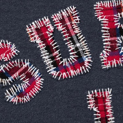 Supreme Plaid Arc Crewneck Sweatshirt in Navy - Size XXL | eBay