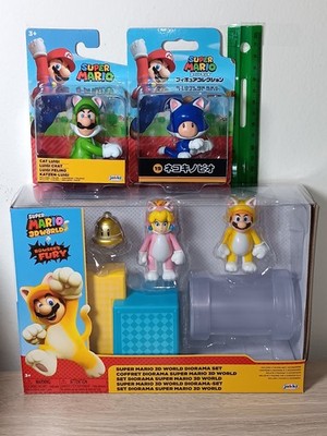 *FREE SHIP* 2.5'' CAT PEACH TOAD LUIGI SUPER MARIO 3D World of Nintendo Jakks