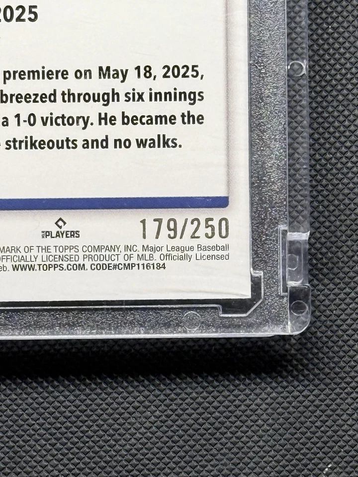 2025 Topps Update MICK ABEL Rookie Debut Purple Foil 179/250 #US270 - Image 3 of 3