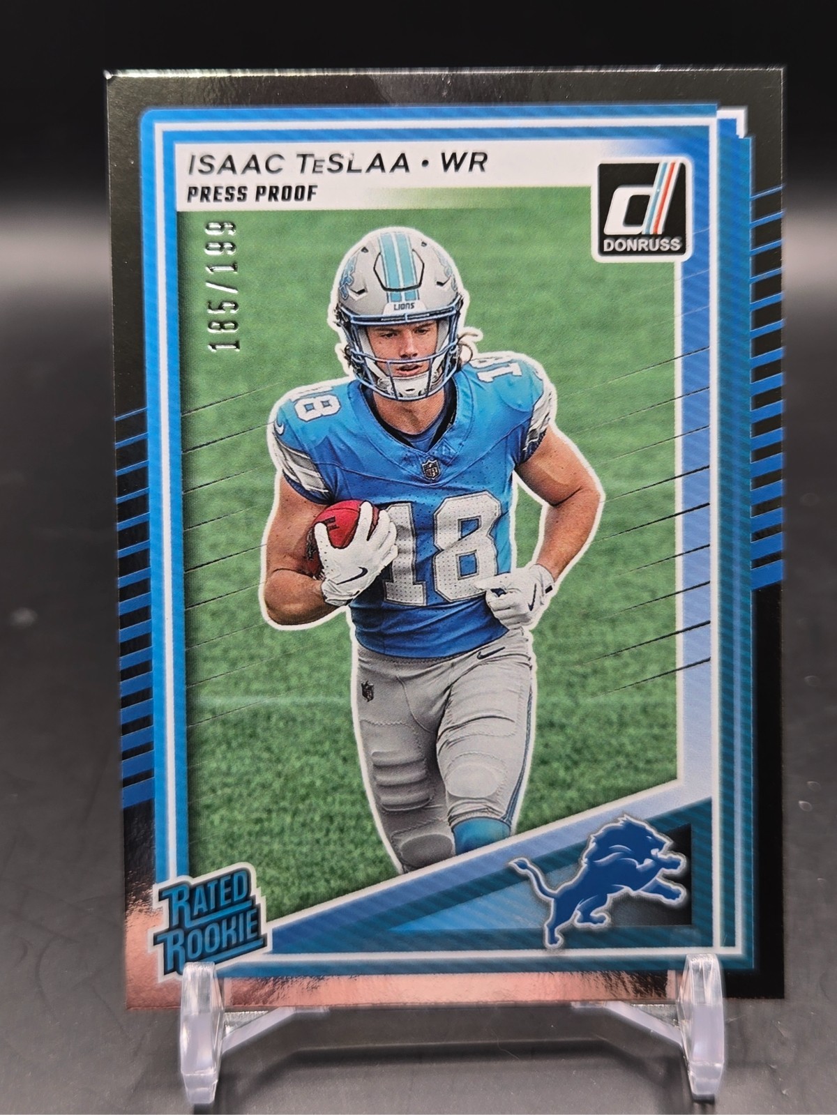 2025 Donruss - Isaac TeSlaa #338 - Silver Press Proof 185/199 - Lions SP