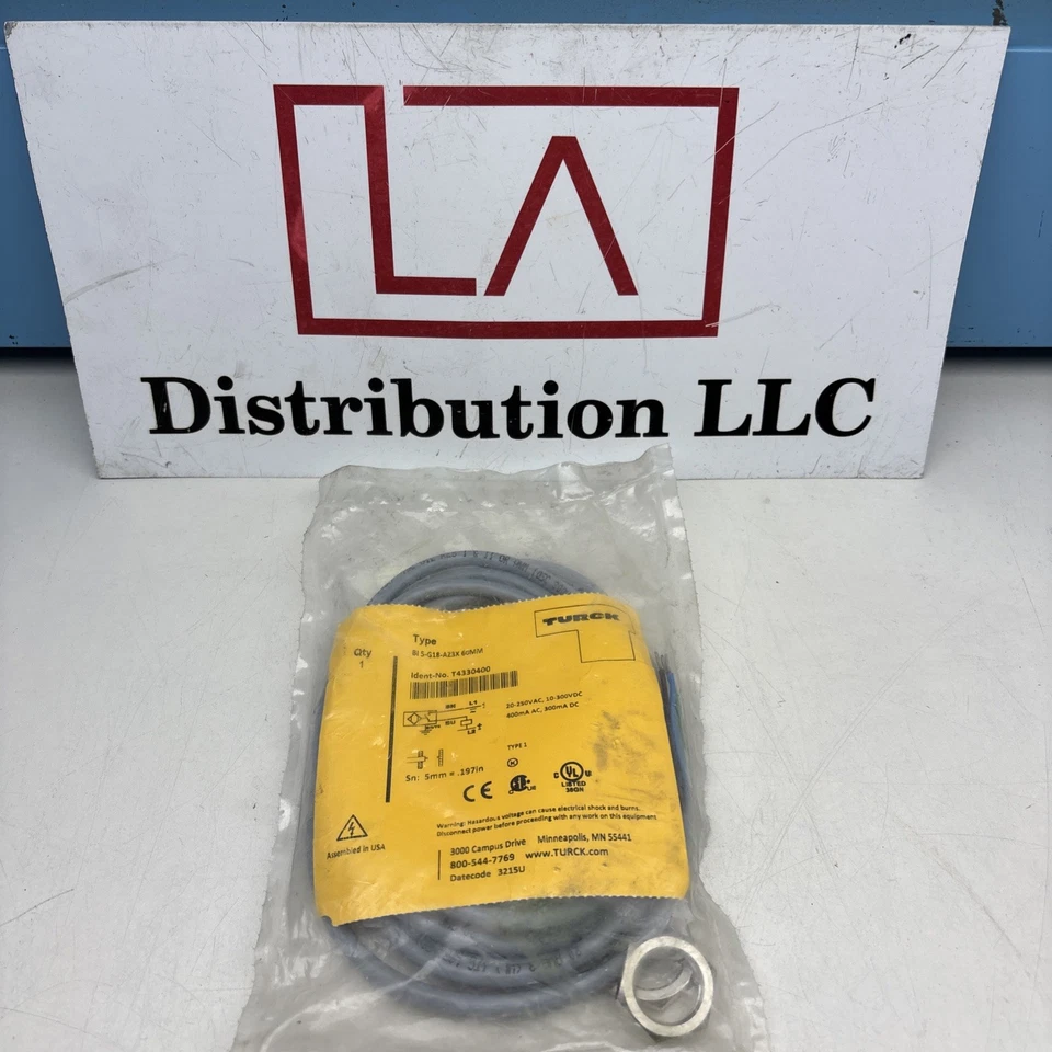 Turck BI5-G18-AZ3X Inductive Proximity Sensors Embeddable 20-250VAC 60mm 2-Wire - Image 2 of 3