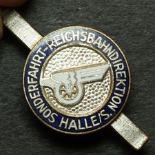 EISENBAHN: Nadel-Abzeichen. SONDERFAHRT REICHSBAHNDIREKTION HALLE an der SAALE.