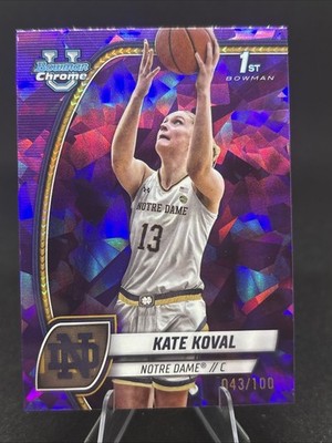 Kate Koval 2024-25 Bowman University Chrome #42 Sapphire Purple Refractor /100