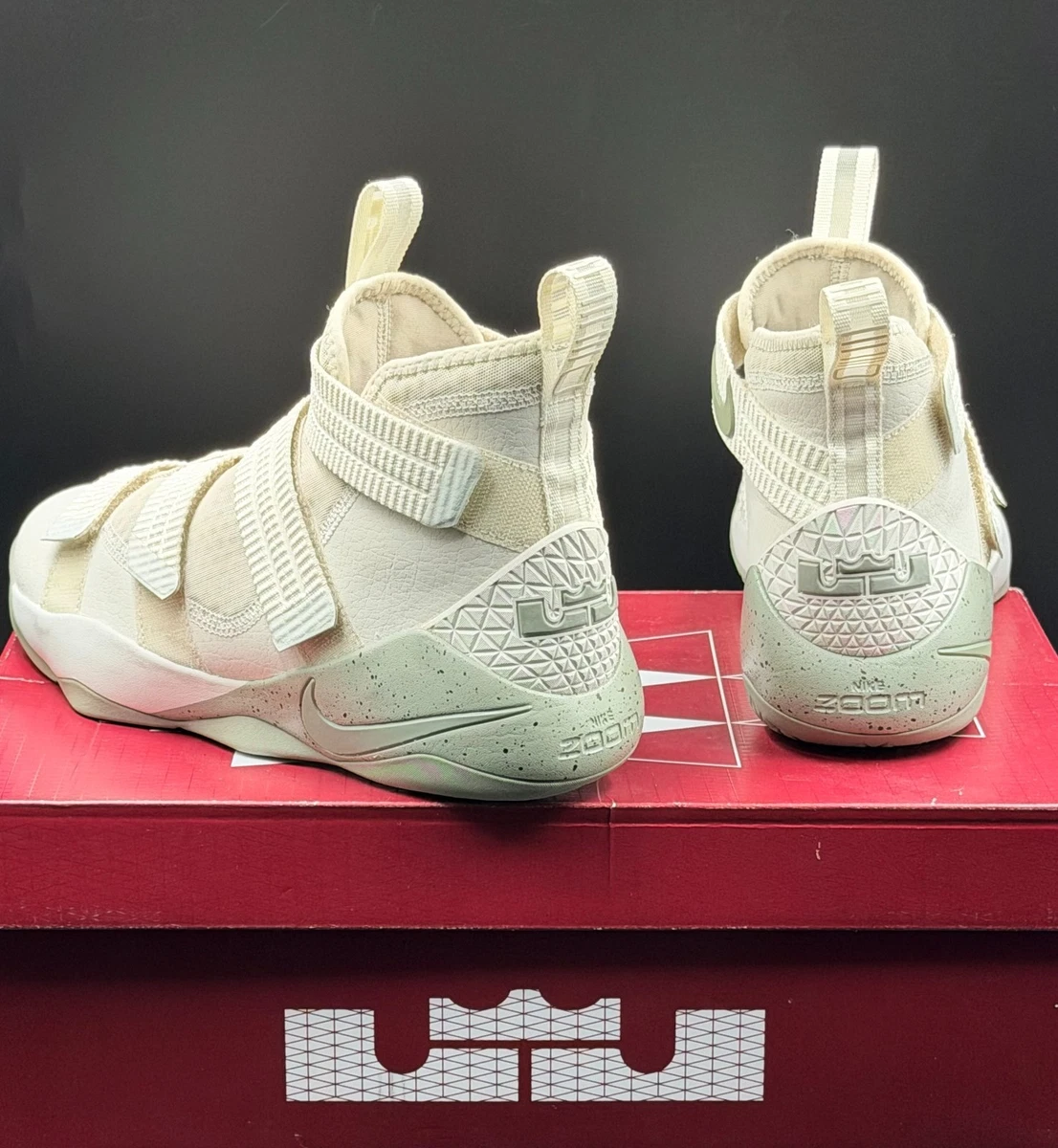Nike Lebron Soldier XI SFG \'Light Bone\' White Gray Mid Top Shoes Mens Size 12 Nike Shoes Youth 7 LeBron Zoom Soldier 11 Sneakers White  main image 4