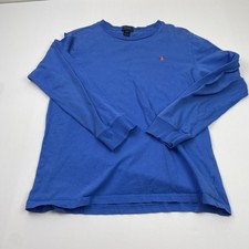 Polo Ralph Lauren Shirt Boys XL 18-20 Blue Long Sleeve Cotton Pony Logo Tee