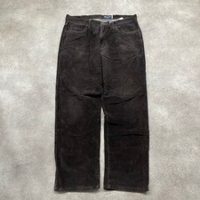 Wrangler Arizona Corduroy Trousers Mens 36" Straight Leg Faded Pants, Brown