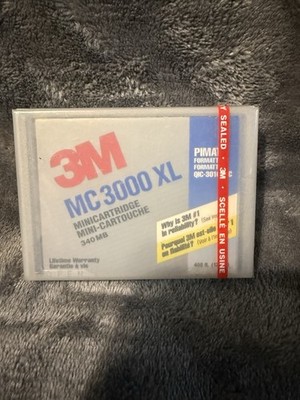 SEALED -3M MC 3000 XL PIMAT Formatted QIC-3010-MC 340MB Mini Data Cartridge Tape