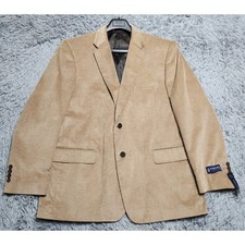 Stafford Blazer Mens 46R Wheat Tan Corduroy Cotton Classic Fit New With Tags