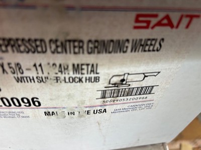 United Abrasives-SAIT 20096 9'' x 1/4'' 5/8-11 A24R Type 27 Grinding Wheel,10-Pack