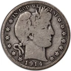 1914-S Barber Half Dollar 50C VG+ Very Good San Francisco Silver Coin