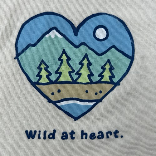 Life is Good Shirt Women XL Long Sleeve Crusher Wild at Heart Outdoor Ivory - Picture 9 of 9