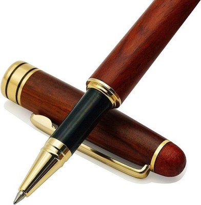 Luxury Rosewood Ballpoint Pen Writing Set - Extra 1 Count (Pack of 1), Black 