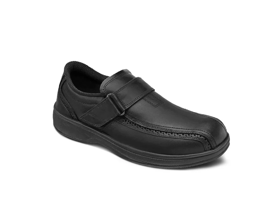 NUEVO Orthofeet Hombres #585 $145 Lincoln Center Cuero Negro Zapato Oxford Talla 11~EEEE Foto 3 de 4