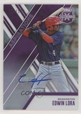 2017 Panini Elite Extra Edition Aspirations Purple /100 Edwin Lora #112 Auto ff8