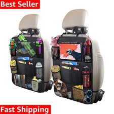 Car Backseat Organizer with 10" Table Holder, 9 Storage Pockets Seat Back Pro...