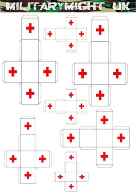 Modern Aid Boxes Red Cross Battlefield Diorama Set 2 Maßstab 1:18 1:16