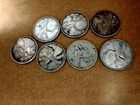 Lot of Seven (7) Canadian .800 Silver Quarters-Circulated-all under 1967
