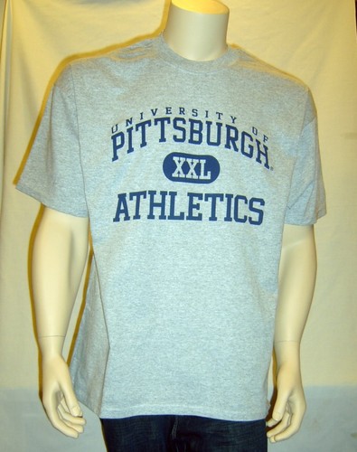 University of Pittsburgh T Shirt NCAA Panthers Uni Sex Adult Sizes Heather Gray