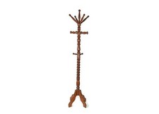 Standing Hall Tree Open Barley Twist Coat Hallway Rack Wood Vintage Barn Country