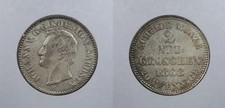 GERMAN STATES Saxony 1868-B 2 Neugroschen #WC105450