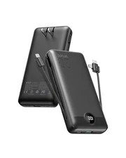 20000mAh Power Bank with Fast Charging, Built-in Cables & Wall Plug for Travel