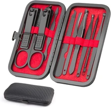 10-Piece Manicure Grooming Kit for Men & Women – Nail Clippers Set w/ Case