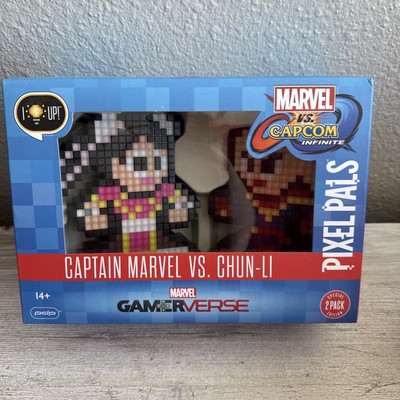 PIXEL PALS Captain Marvel Vs Chun-Li 2-Pack Collectors Edition New Lights Up