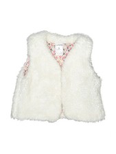 Carter's Girls Ivory Faux Fur Vest 6 Months