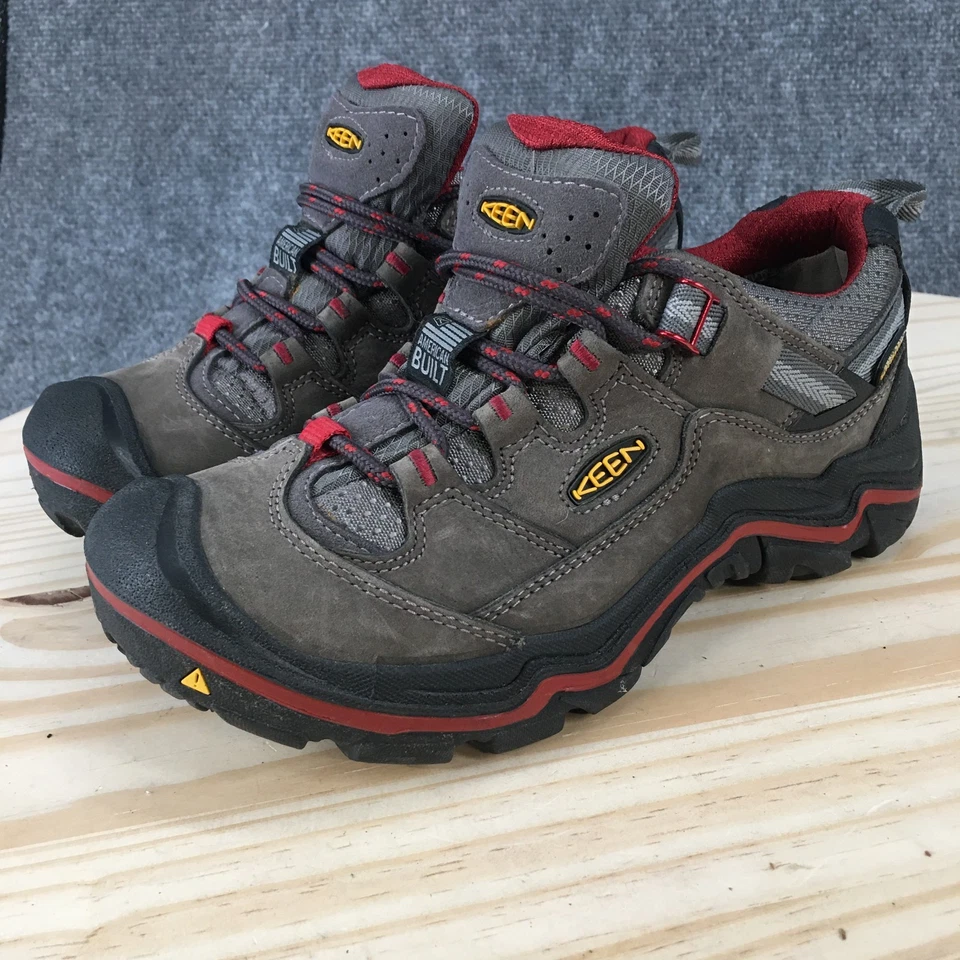 Keen Shoes Mujer 6.5 Durand Bajo Impermeable Senderismo Tenis 1011557 Gris Rojo Foto 3 de 4