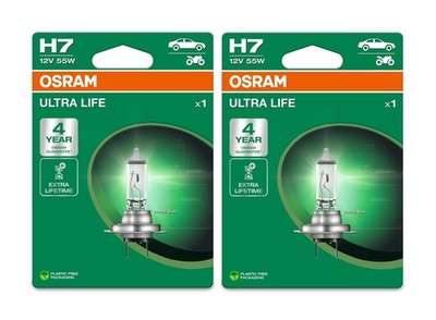 2x H7 12V 55W PX26d ULTRA LIFE PKW Scheinwerfer 1st. Blister OSRAM