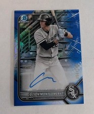 2022 Bowman Mega Box Chrome Mojo Blue Refractor Colson Montgomery Auto 2l4