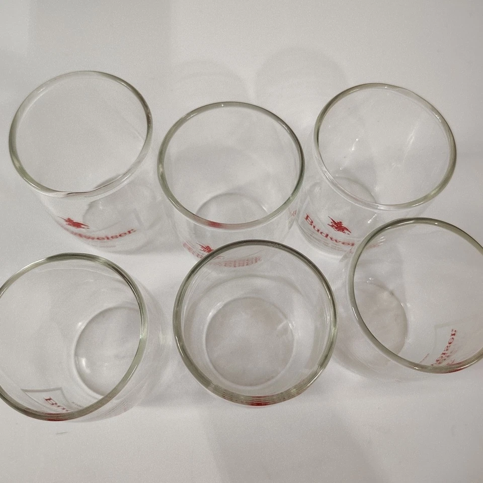 Vintage Small Budweiser Tasting Glasses Set Of 6 - Image 2 of 4