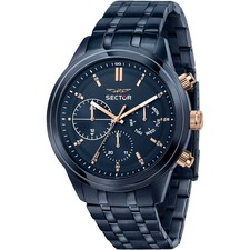 Orologio Sector 670 R3253540005 Watch Multifunzione Acciaio Blu Oro rosa Uomo