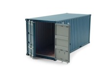 Container 20 Fuß blau Modell von HOP 1:32