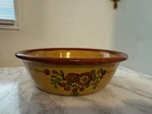 Estate Sale Vintage Bauer Pottery Hand Painted Serving Salad Bowl 60s Floral